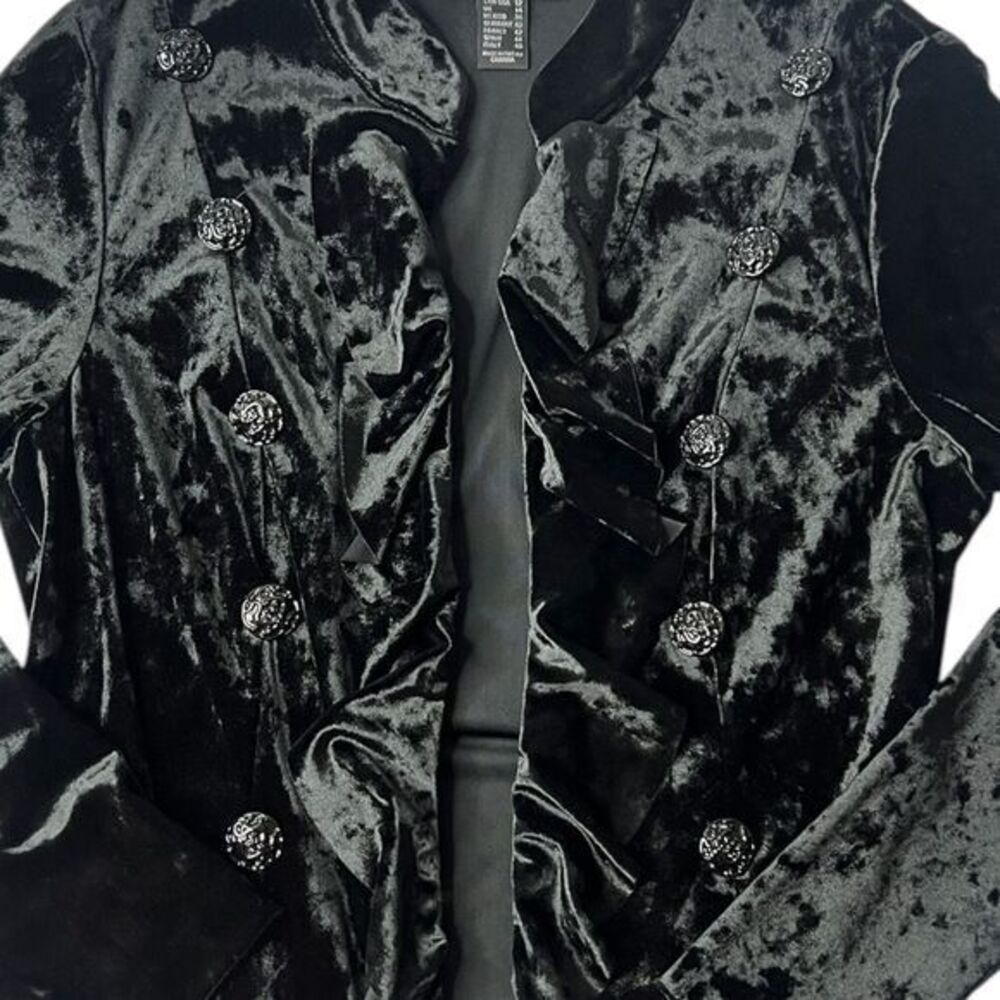 FRANK LYMAN Crushed Velvet Jacket Cascading Decorative Buttons‎ Size 12 - Picture 4 of 8